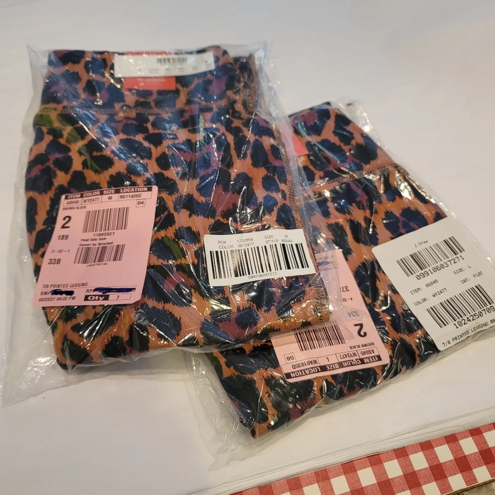 New! J Crew Medium M 7/8 High-rise Leggings in Leopard Animal Print NWT Bottoms